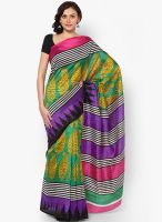 Satrang Silk Blend Green Saree
