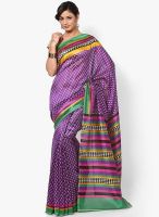 Satrang Silk Blend Purple Saree