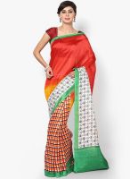 Satrang Silk Blend Yellow Saree