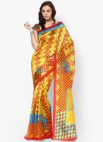 Satrang Silk Blend Yellow Saree