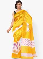 Satrang Silk Blend Yellow Saree