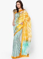 Satrang Silk Blend Yellow Saree