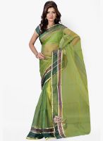 Silk Bazar Green Embroidered Saree