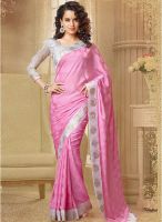 Silk Bazar Pink Embroidered Saree