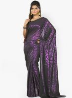 Silk Bazar Purple Embroidered Saree