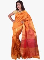 Sudarshan Silk Orange Printed Saree
