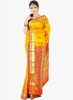 Sudarshan Silk Yellow Printed Saree