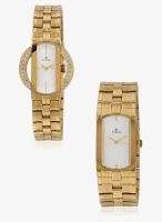 Titan Ne19642964Ym01 Gold/White Analog Watch