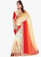 Triveni Sarees Beige Embroidered Saree