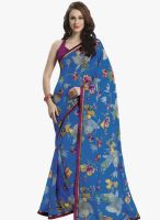 Triveni Sarees Blue Printed Saree