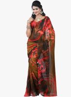 Triveni Sarees Brown Printed Casual Saree