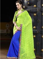 Triveni Sarees Green Printed Saree