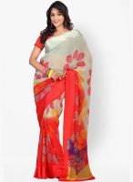 Triveni Sarees Orange Printed Saree