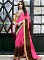 Triveni Sarees Pink Embroidered Saree