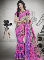 Triveni Sarees Pink Printed Saree