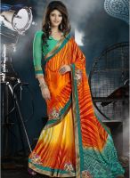 Triveni Sarees Printed Orange Saree