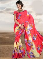 Triveni Sarees Printed Red Saree