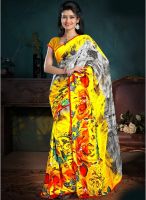 Triveni Sarees Printed Yellow Saree