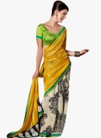 Triveni Sarees Yellow Printed Saree