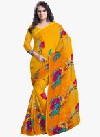 Triveni Sarees Yellow Printed Saree