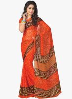 Vaamsi Orange Printed Saree