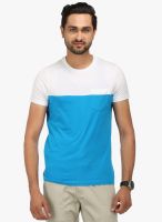 WYM Blue Solid Round Neck T-Shirt