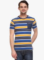 WYM Blue Striped Round Neck T-Shirt