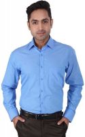 Warewell Men's Checkered Formal Blue Shirt