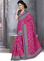 Xclusive Chhabra Magenta Embroidered Saree