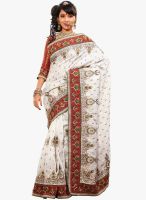 Xclusive Chhabra White Embellished Saree