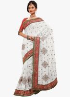 Xclusive Chhabra White Embroidered Saree