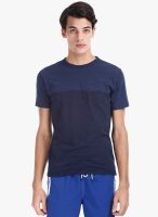 Zobello Navy Blue Striped Round Neck T-Shirt Zobello Navy Blue Striped Round Neck T-Shirt