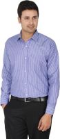 Zuricch Men's Striped Formal Purple Shirt