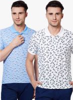 3 Degre Pack Of-2 Multicoloured Polo T-Shirt