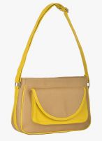FOSTELO Beige/Yellow Polyurethane (Pu) Sling Bag
