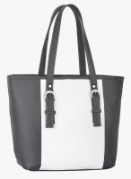 FOSTELO Black/White Polyurethane (Pu) Handbag