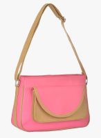 FOSTELO Pink/Brown Polyurethane (Pu) Sling Bag