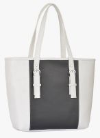 FOSTELO White/Black Polyurethane (Pu) Handbag