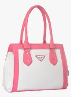 FOSTELO White/Pink Polyurethane (Pu) Handbag