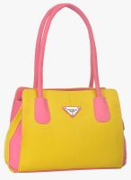 FOSTELO Yellow/Pink Polyurethane (Pu) Handbag