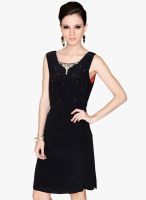 Label Ritu Kumar Black Coloured Embellished Shift Dress