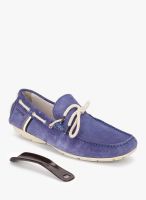 Language Blue Moccasins