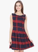 SVT ADA Collection Red Printed Shift Dress