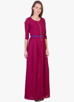 Bollydiva By Tops And Tunics Magenta Solid Maxi Dress