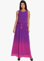 Folklore Purple Solid Maxi Dress