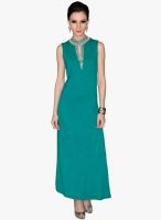 Label Ritu Kumar Green Coloured Embellished Maxi Dress