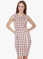 SVT ADA Collection Beige Checked Bodycon Dress