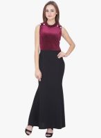 SVT ADA Collection Black Solid Maxi Dress