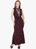 SVT ADA Collection Navy Blue Printed Maxi Dress