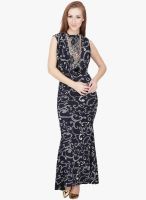 SVT ADA Collection Navy Blue Printed Maxi Dress